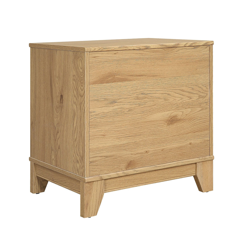 Modern Cane Accent Nightstand with 1 Drawer - Black or Light Brown