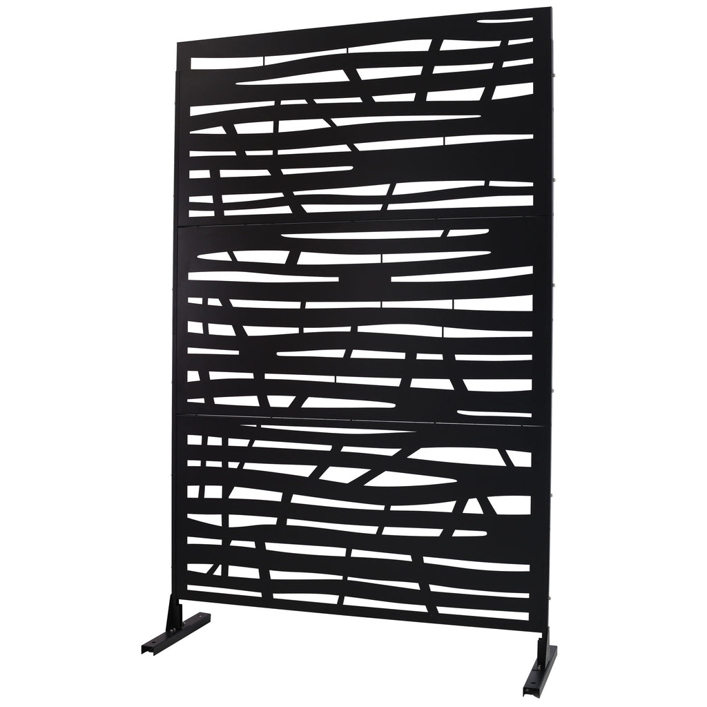 Metal Privacy Screen Room Divider with Durable Construction - Black, White, Dark Brown