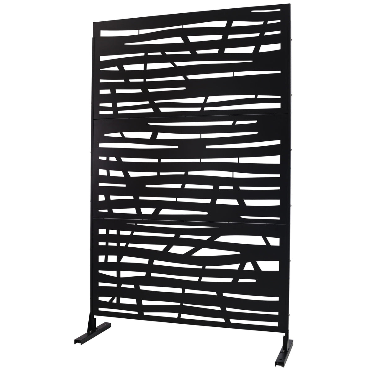 Metal Privacy Screen Room Divider with Durable Construction - Black, White, Dark Brown