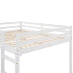 White Full Loft Bed with Slide - Multifunctional Design