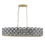 39" Contemporary Crystal Pendant Chandelier with K9 Crystal - Black & Gold