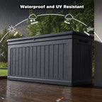 260 Gallon Large Outdoor Storage Deck Box with Lockable Lid - Black
