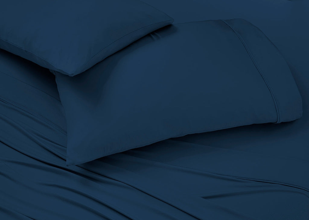 Vertex Split Cal King Sheet Set with Powerband Elastic - Navy