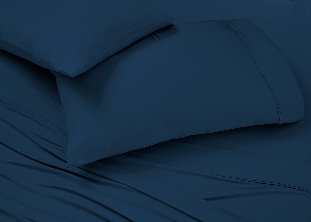 Vertex Split Cal King Sheet Set with Powerband Elastic - Navy