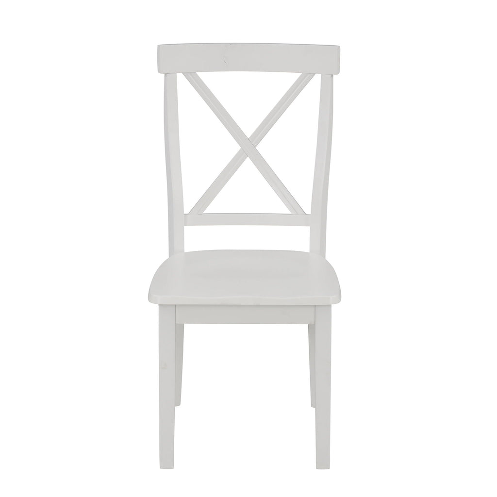 5-Piece Solid Wood Dining Set — White or Dark Gray