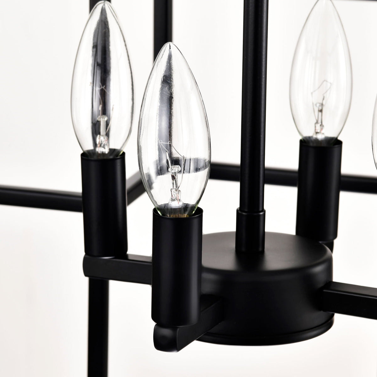 4 Light Metal Lantern Pendant Light with Adjustable Height - Black or Gold