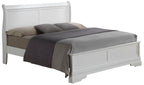 Sleigh Bed with Low Footboard - Real Wood Veneers, Multiple Colors
