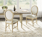 Brown Upholstered Dining Chairs with Rustic Casual Style - Set of 2