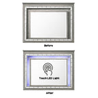 Light Gray Mirror with LED Lighting - Rectangular Wall Mirror