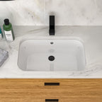 Undermount Bathroom Sink with Overflow - White Ceramic, 22" x 15.25"