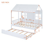White House Bed with Trundle - Solid Pine, Full or Twin