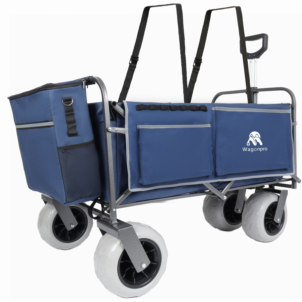 Beach Wagon with Big Wheels for Sand with 500lb Capacity - Dark Blue