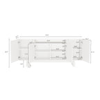 Sideboard With Adjustable Shelves and Soft Close Doors - White, Light Brown, Green