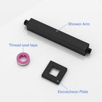 Premium 8" Ceiling Mounted Shower Arm with Flange - Black or Gray