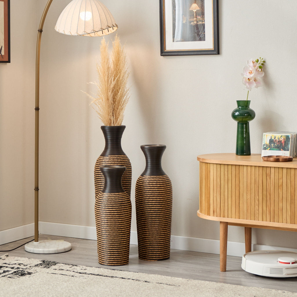 Classic And Neat Floor Vase with High Independent Stand - Multiple Colors