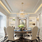 20' Modern Crystal Chandelier with 4-Tier Design - Gold
