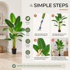 Bird of Paradise Artificial Plant with Faux Banana Leaves - 6 Ft Tall