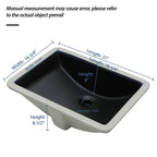 Modern Ceramic Undermount Bathroom Sink with Overflow - White or Black