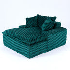 Green Comfort Bearing Stationary Sofa with 2 Pillows and 1 Backrest
