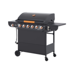 6 Burner Gas Grill with Side Burner - Black