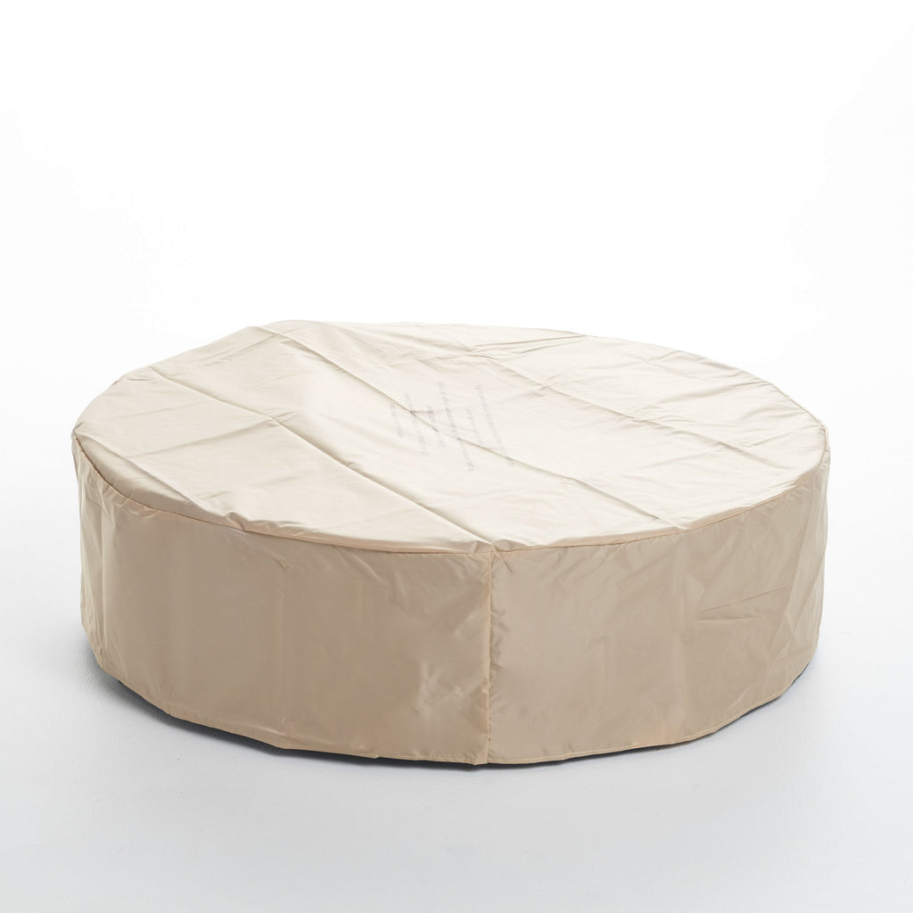 Outdoor Concrete Propane Fire Pit with 50,000 BTU - White