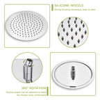 Shower System with 5 Function Rain Hand Shower and Slide Bar Combo - Pearl Silver, Gray, or Black