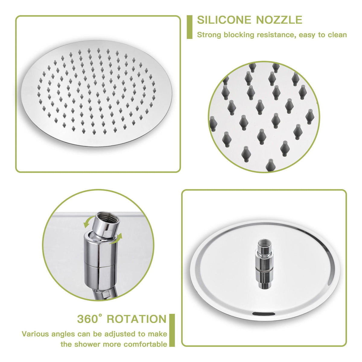 Shower System with 5 Function Rain Hand Shower and Slide Bar Combo - Pearl Silver, Gray, or Black
