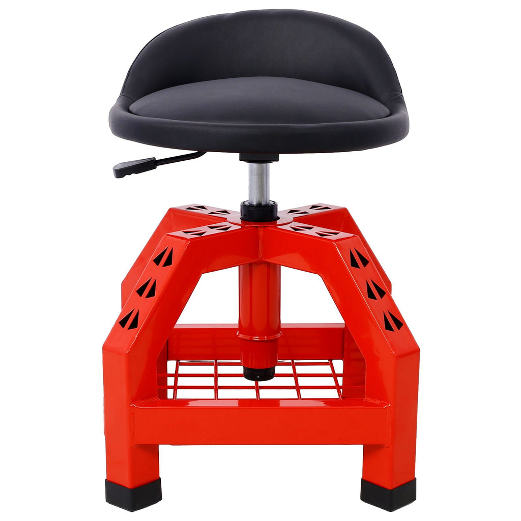 Pneumatic 360 Degree Swivel Creeper Stool with Adjustable Height - Red, Yellow, Green, Dark Gray