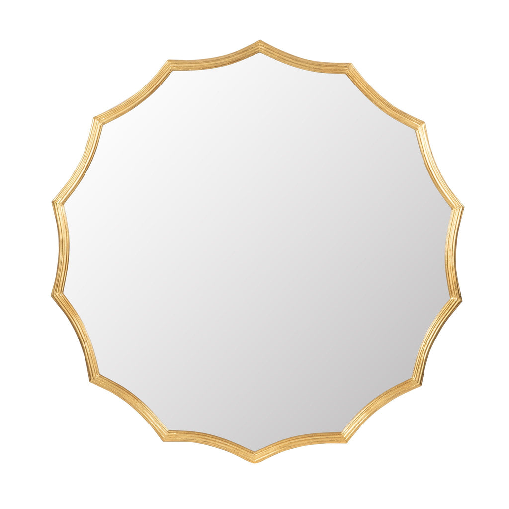Round Sunburst Wall Mirror With Wall Decor