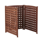 3 Panel Outdoor Air Conditioner Fence Screen with Solid Wood - Light Brown or Dark Gray