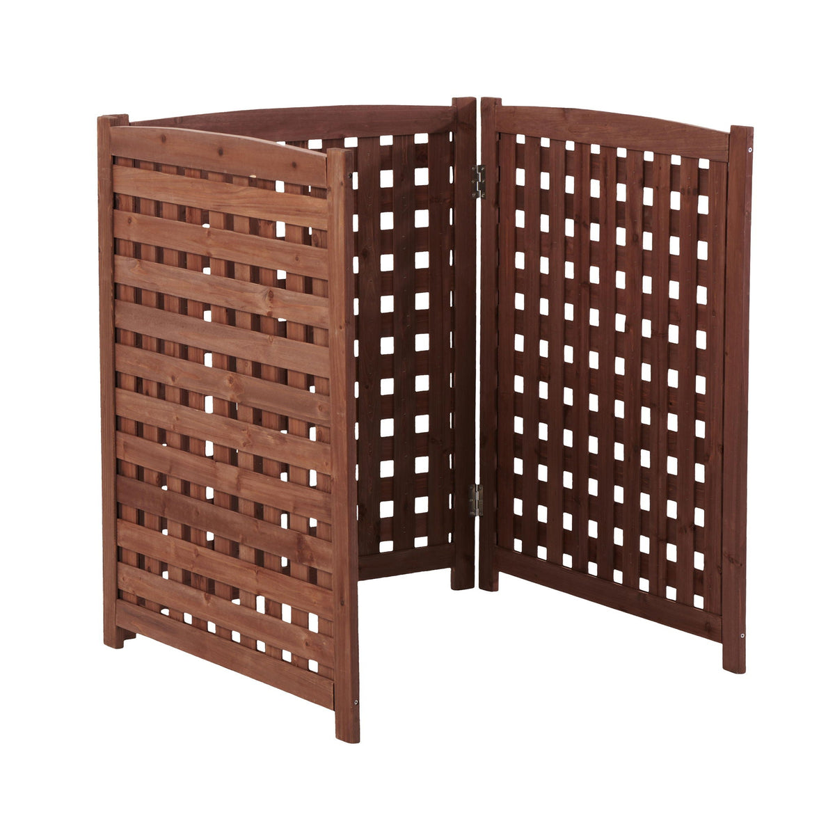 3 Panel Outdoor Air Conditioner Fence Screen with Solid Wood - Light Brown or Dark Gray