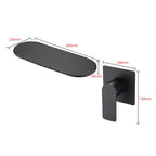 Modern Wall Mount Bathtub Faucet with Waterfall Spout - Matte Black