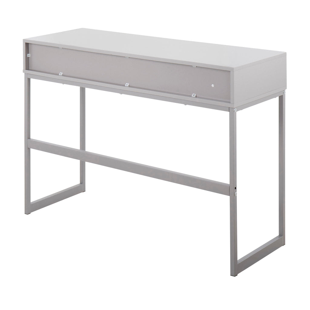 Contemporary Console Table with Storage Drawers - White, Gray, Black