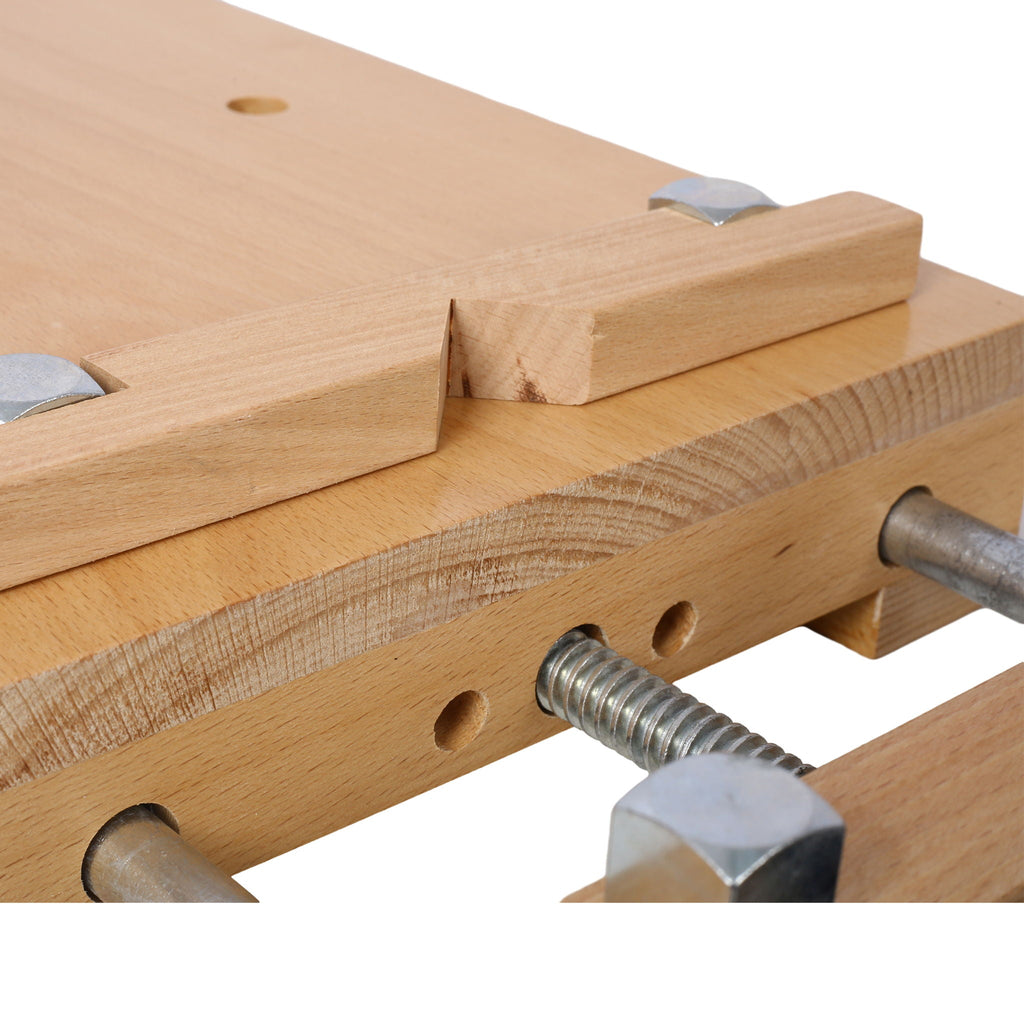 Portable Hardwood Workbench with Quick Release Handle - Natural