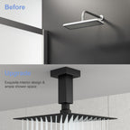 Ceiling Mounted Shower Arm with Flange Stainless Steel - Black or Gray