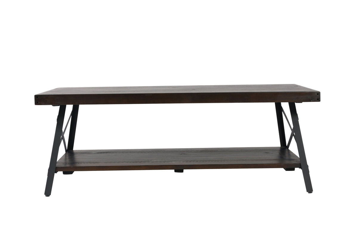 Modern Rustic Style Coffee Table with Spacious Top - Light or Dark Brown