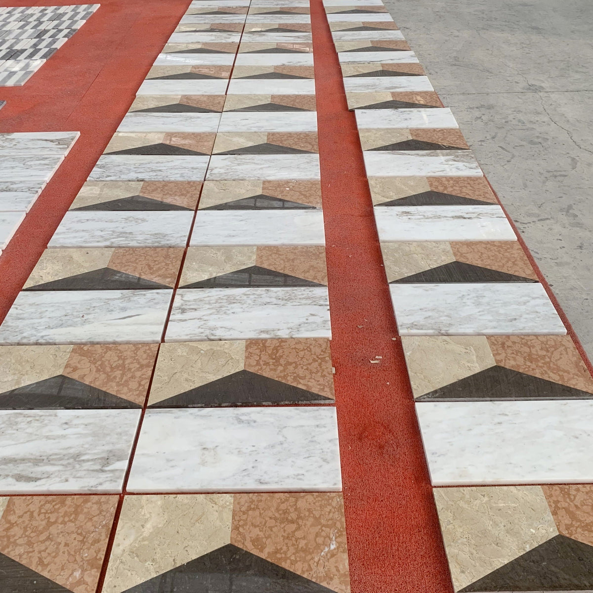 Polished Marble Decorative Tiles with Artistic Variety - White / Multi