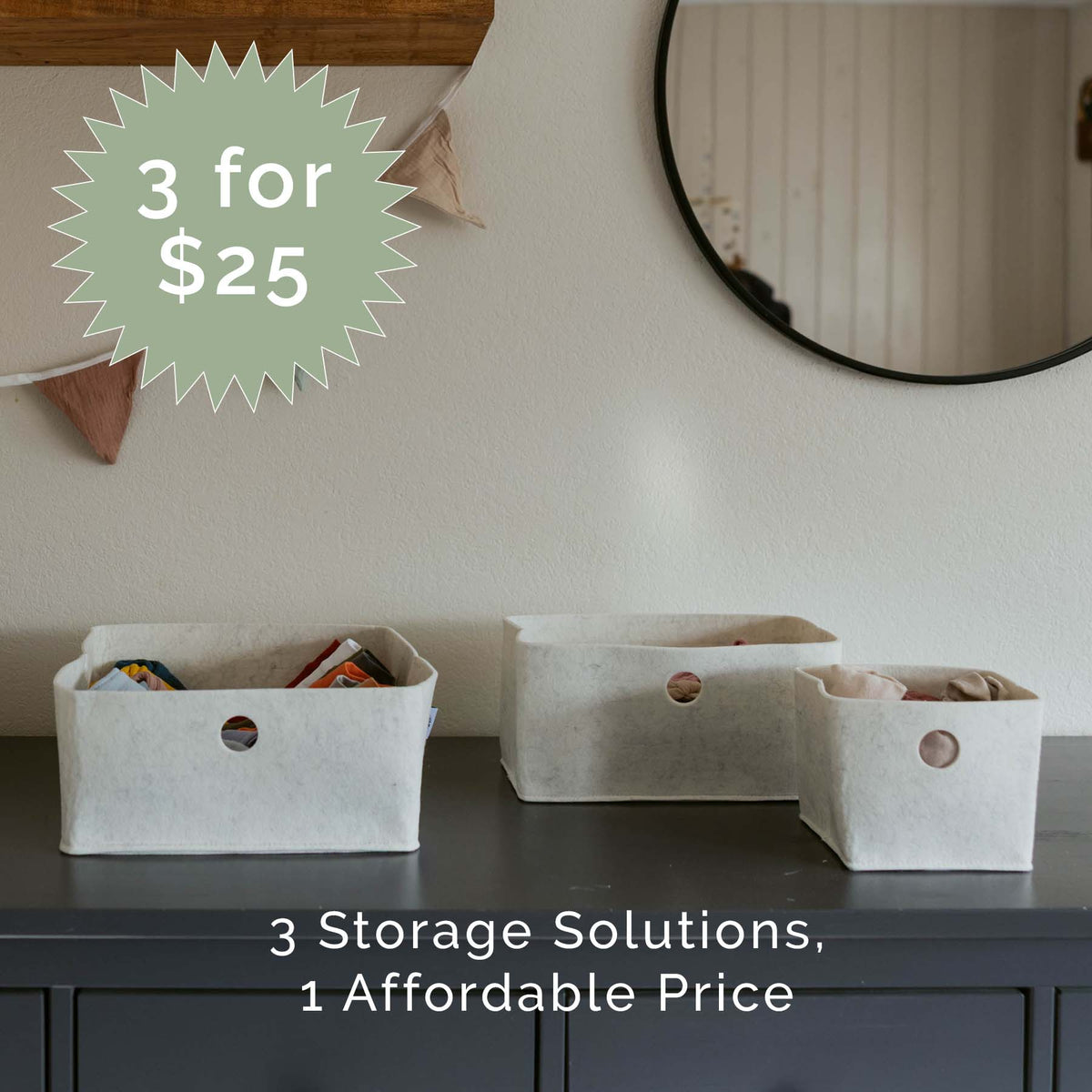 Parker Baby Co. Felt Drawer Organizers — 3-Piece Set