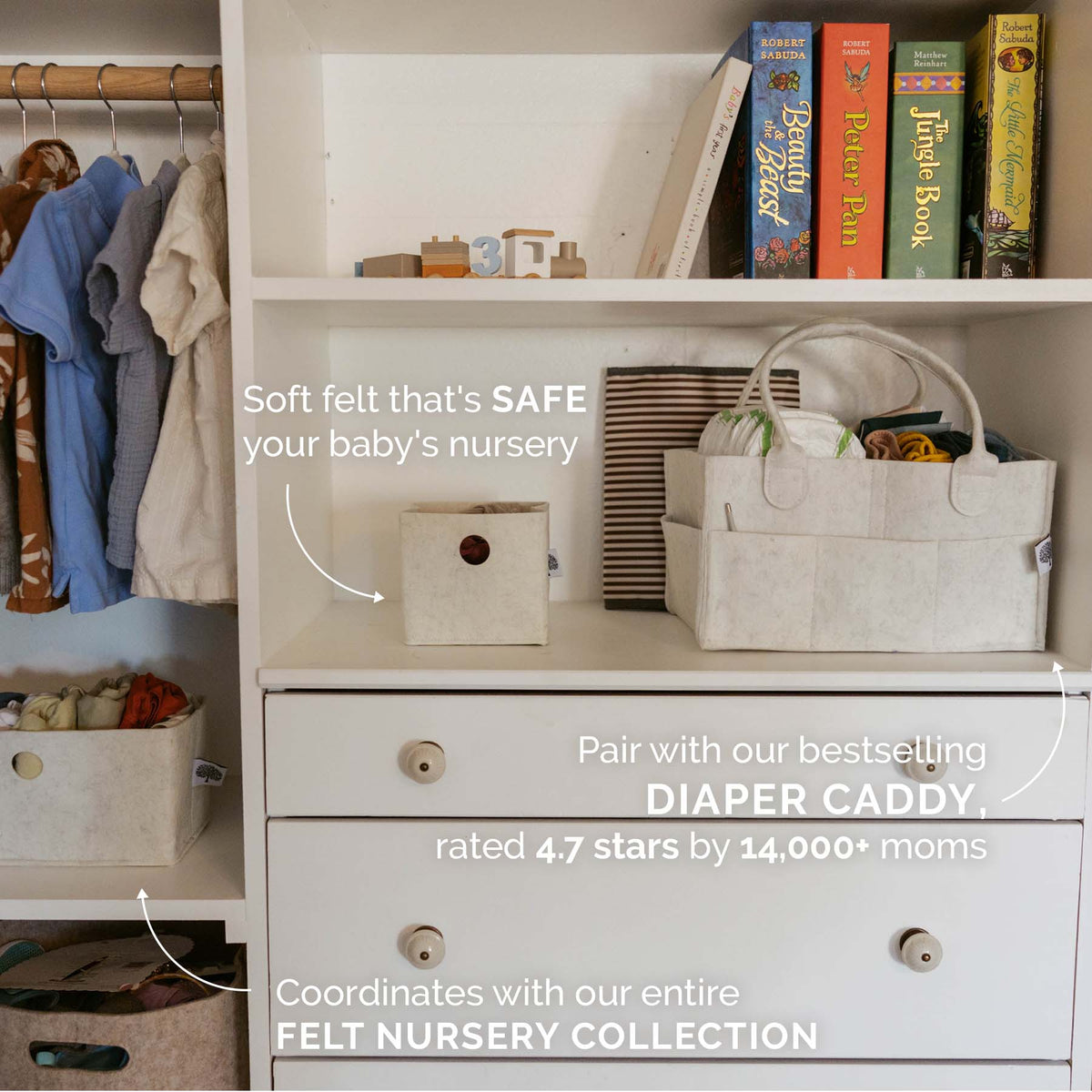 Parker Baby Co. Felt Drawer Organizers — 3-Piece Set
