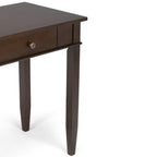 Solid Wood Writing Desk with Flip-Down Keyboard Tray - Dark Tobacco Brown