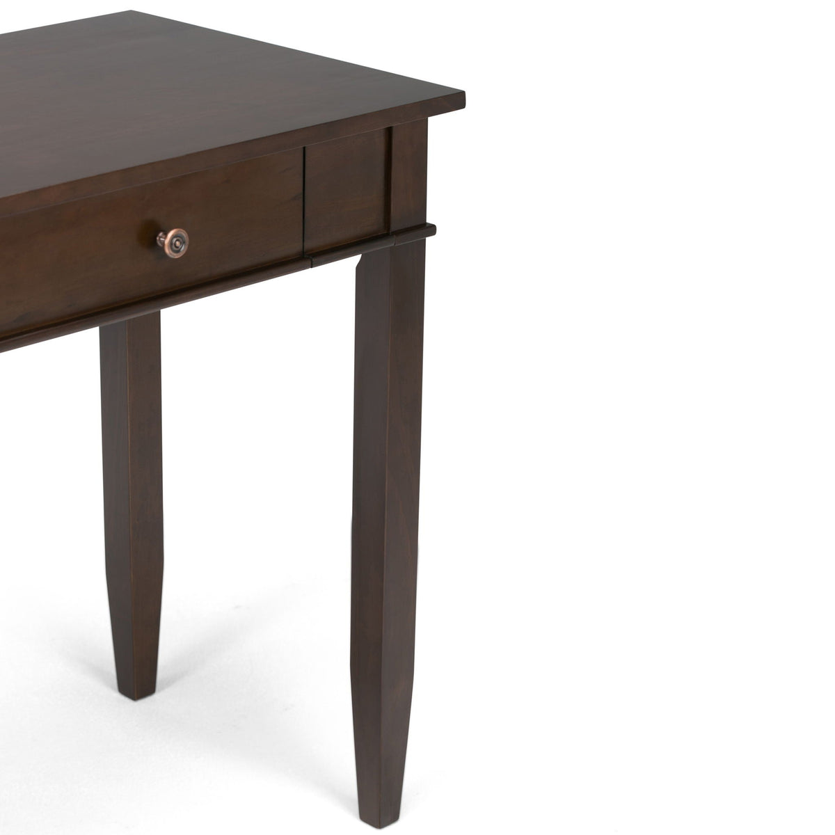 Solid Wood Writing Desk with Flip-Down Keyboard Tray - Dark Tobacco Brown