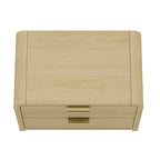 Modern Minimalist Solid Wood Nightstand with Two Drawers - Light Brown or Black