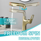 Tall Pull Down Vessel Faucet with Dual Spray Modes - Gold or Black