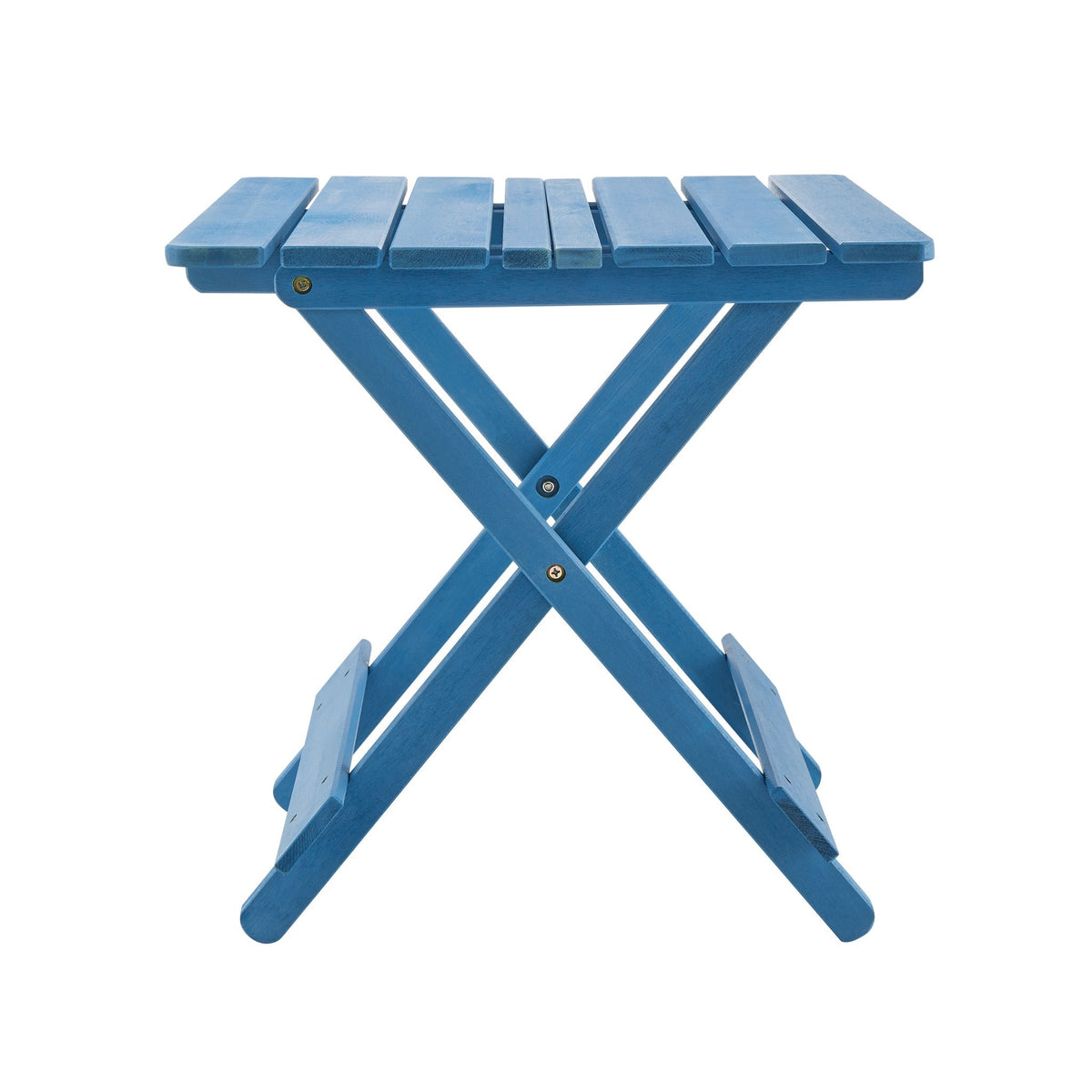 Folding Square Table for Backyard with Space-Saving Design - Blue