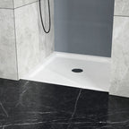Centered Drain Shower Pan with 3-Side Tile Flanges - White