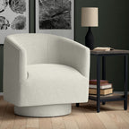 Fabric Swivel Accent Chair with Compact Design - Light Blue, Dark Green, White, Gray, Blue
