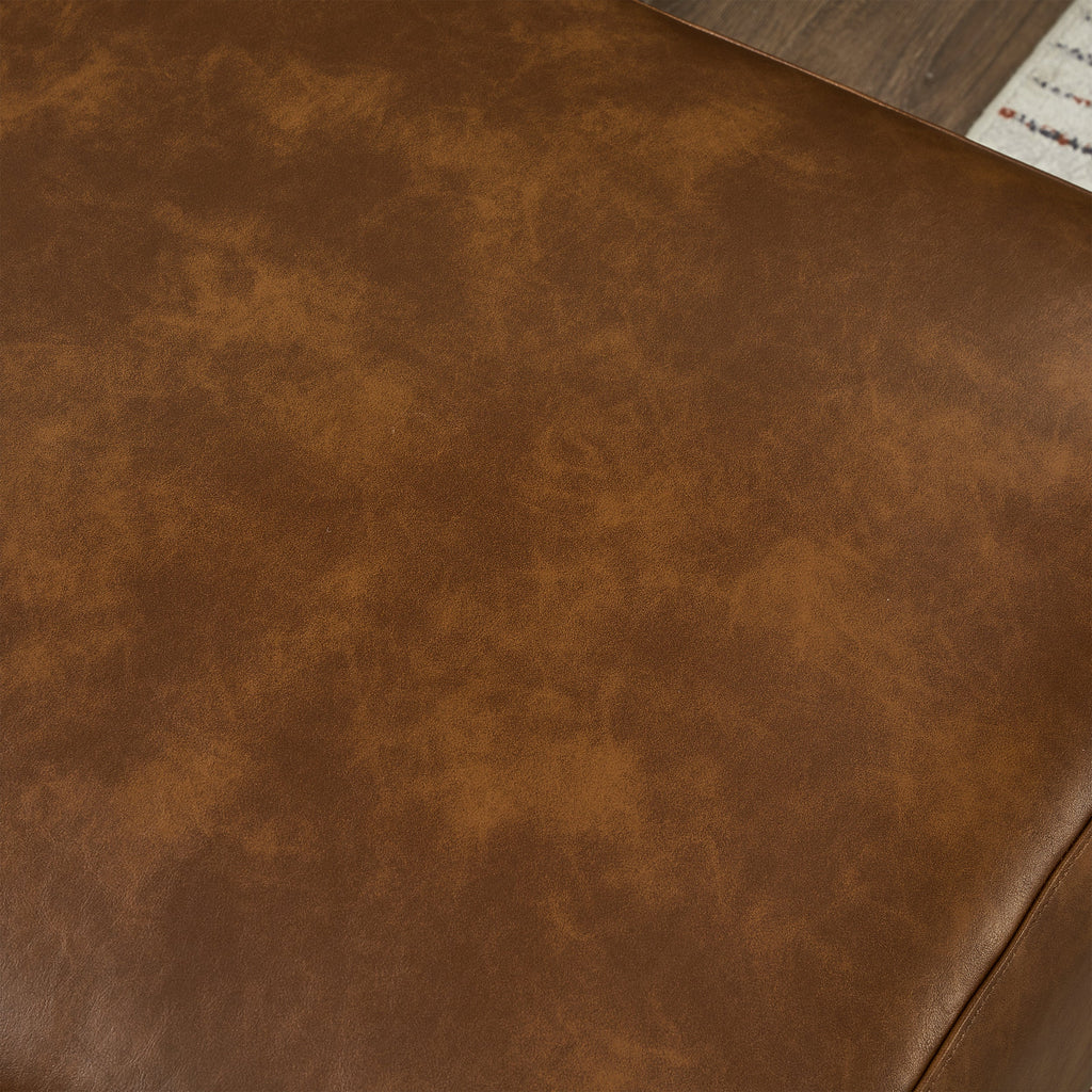 Luxury PU Leather Sofa 112" with Solid Wood Base - Brown
