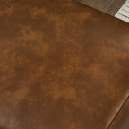Luxury PU Leather Sofa 112" with Solid Wood Base - Brown