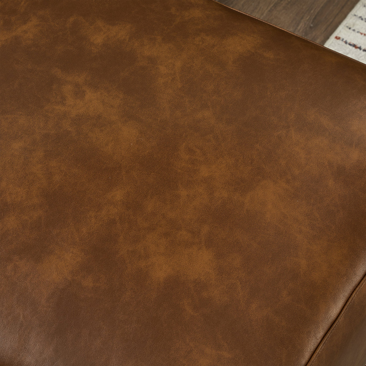 Luxury PU Leather Sofa 112" with Solid Wood Base - Brown