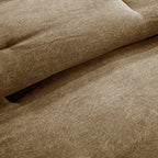 Brown Faux Suede Comforter Set with Hypoallergenic Filling – Queen, 7 Piece